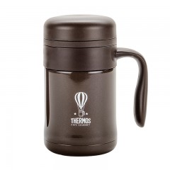 膳魔师（THERMOS）圣诞保温杯不锈钢商务办公情侣杯咖啡杯水杯 370ml TCMG-370 棕色 单位：个