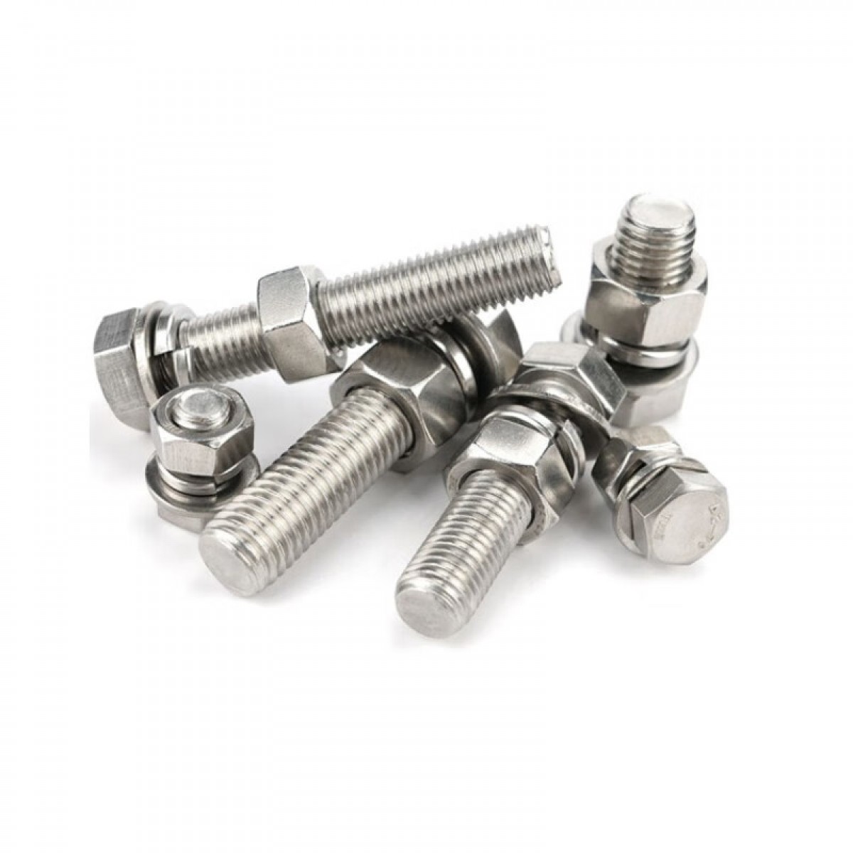 邦耀 304不锈钢外六角螺丝螺母平垫弹垫全牙螺栓 单位：套 M16*35(5套)