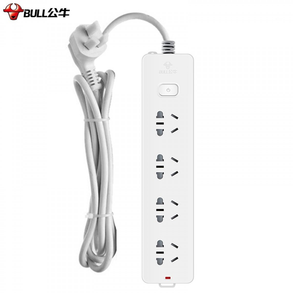 公牛（BULL）GN-410 插座经典纯白款电源4孔位新国标插座/插线板/插排/排插/接线板/拖线板 四位总控3米 单位：个 3个起订