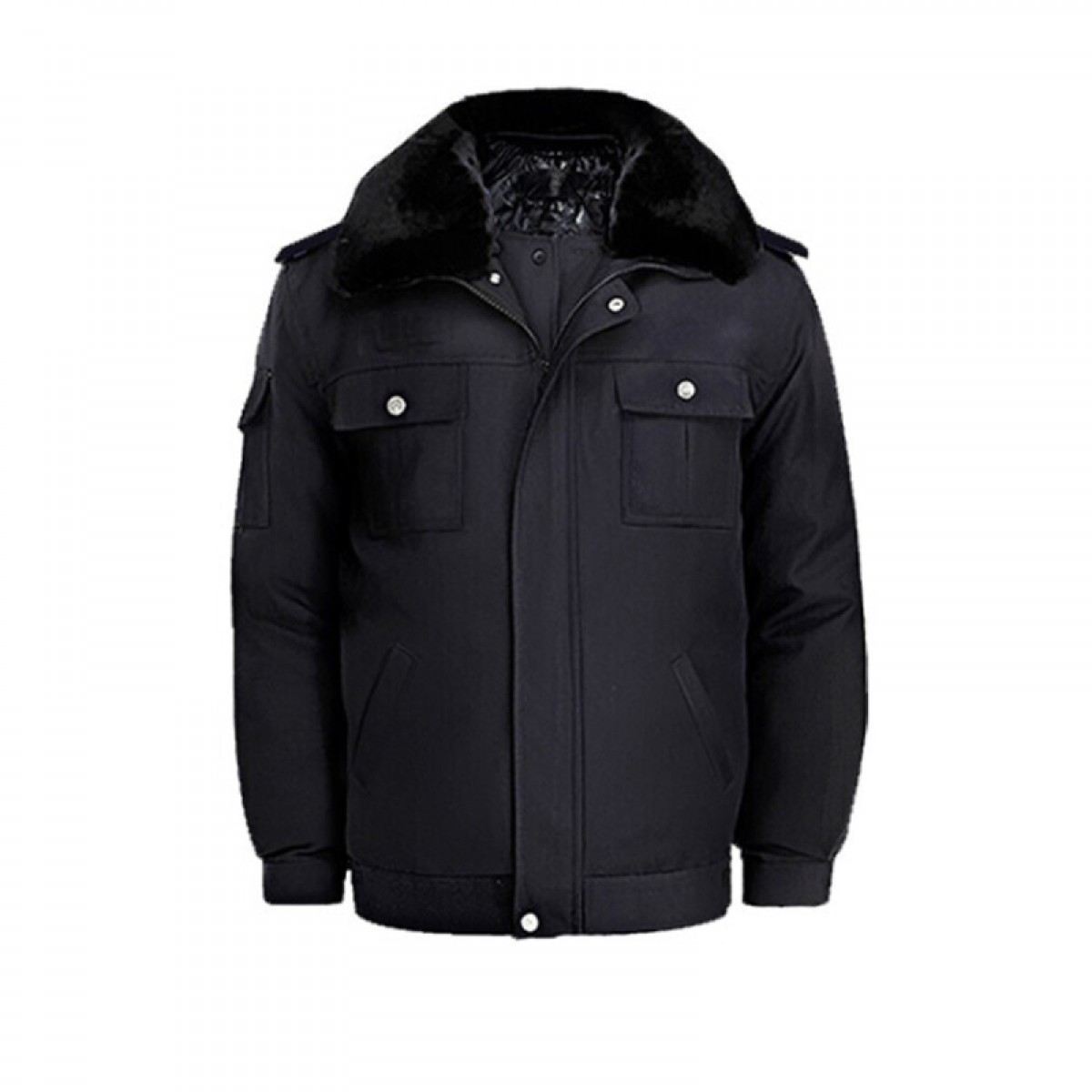 晟泰邦 黑色保安大衣 冬季执勤服酒店物业多功能防寒服 黑色冬执勤服 175/XL 单位：件