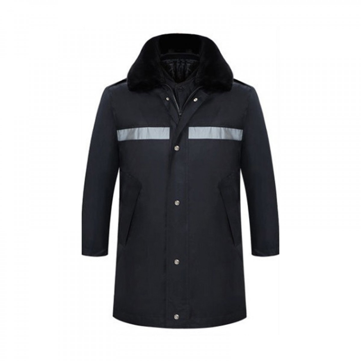 晟泰邦 黑色棉大衣冬装 黑色反光条中长款 175/XL 单位：件