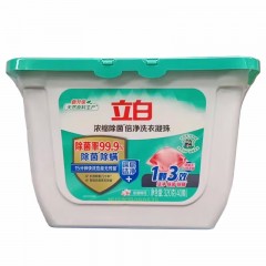 立白 洗衣粉洗衣液套装浓缩洗衣凝珠 浓缩天然倍净除菌八倍洁净力香味持久 (浪漫樱花)320克(40颗) 单位：盒 3盒起订