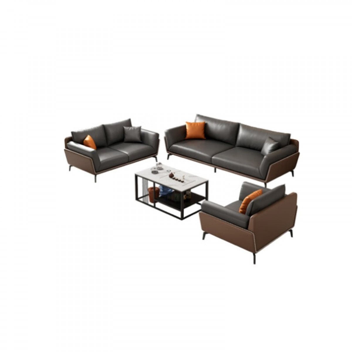 晟泰邦 商务办公沙发真皮轻奢老板办公室会客区现代接待室沙发 三人位（加厚NAPA西皮） 颜色可定制 单位：个