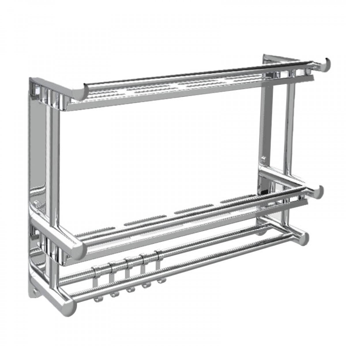 晟泰邦 卫生间毛巾架厕所卫生间浴室用品置物架 不锈钢双层+双杠50cm 单位：套