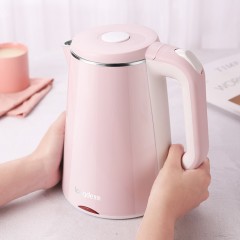 龙的（Longde）LD-SH1891 电水壶热水壶电热水壶304不锈钢1.8L大容量双层防烫 粉色 单位：个