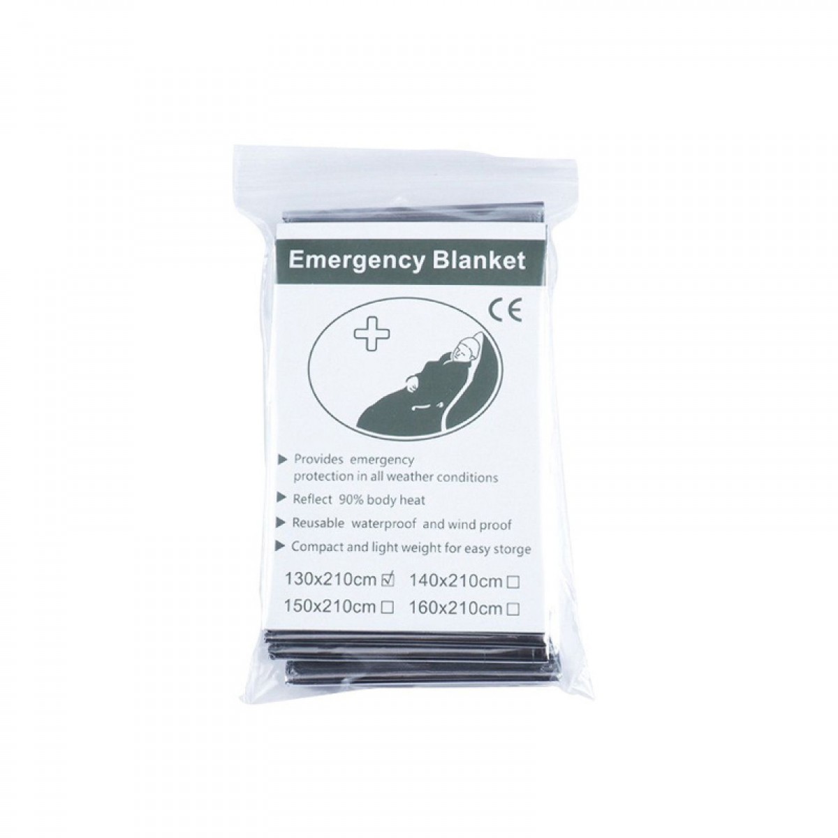 晟泰邦 马拉松防嗮户外野营便携救生应急毯求生保温毯银色急救毯 140*210cm双面银 单位：个