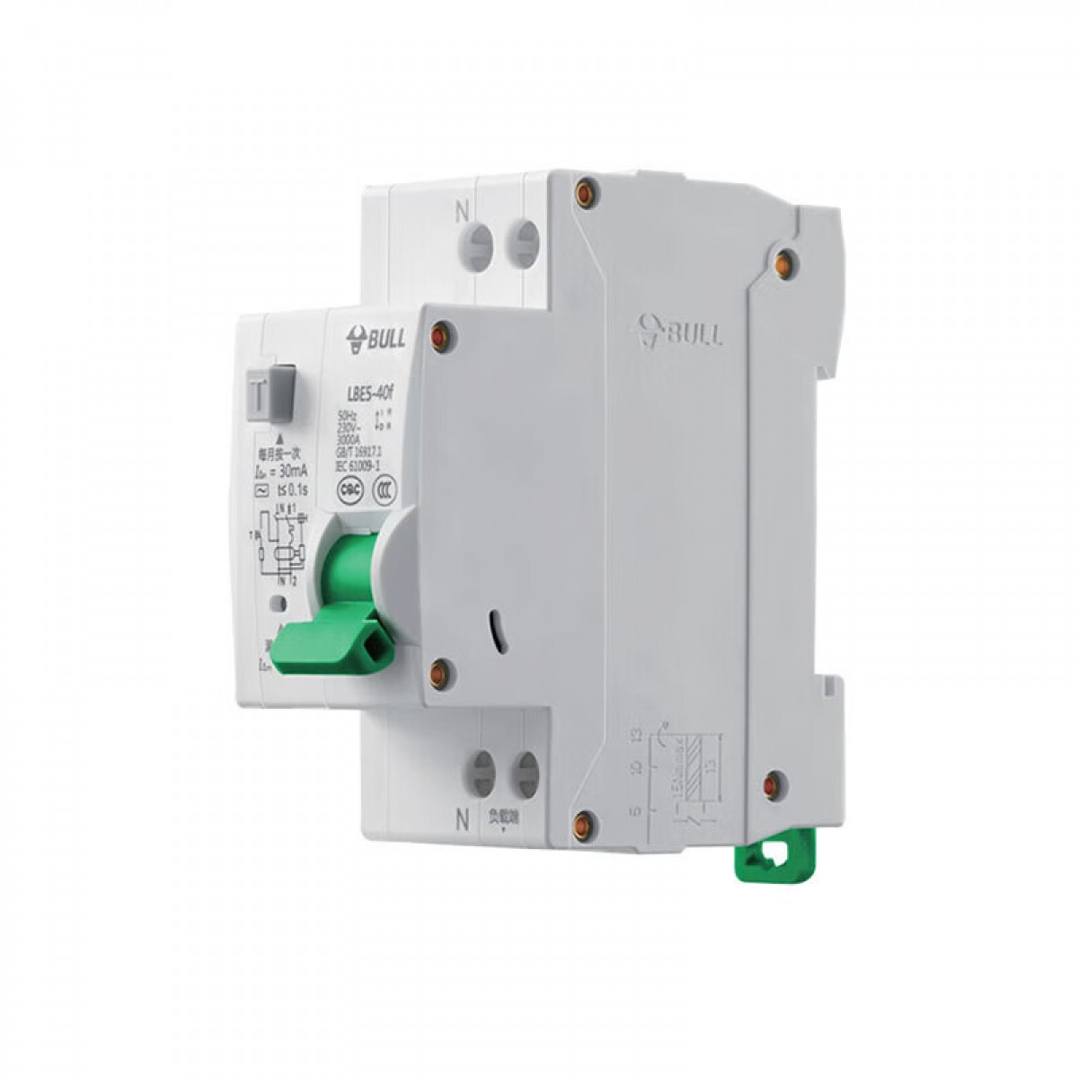 公牛空气开关LBE5-40f/16A-1PN/C型电子式AC漏电断路器230V  单位：个