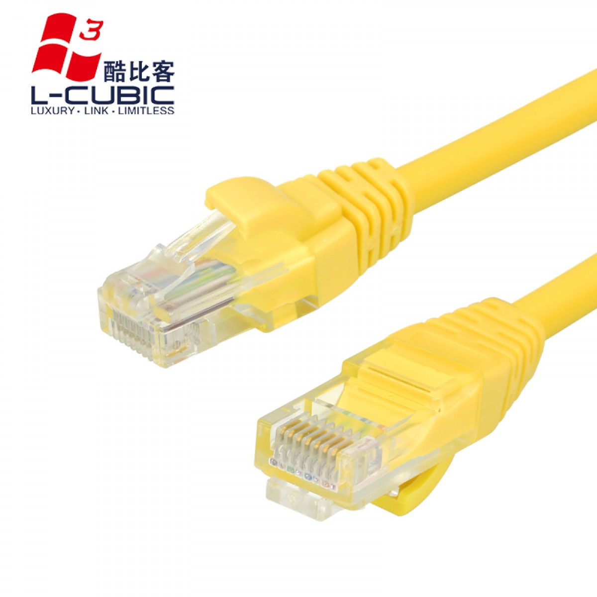 酷比客（L-CUBIC） 超五类网线纯铜高速CAT5e类百兆网络连接线电脑网络跳线 黄色 5米  单位：根