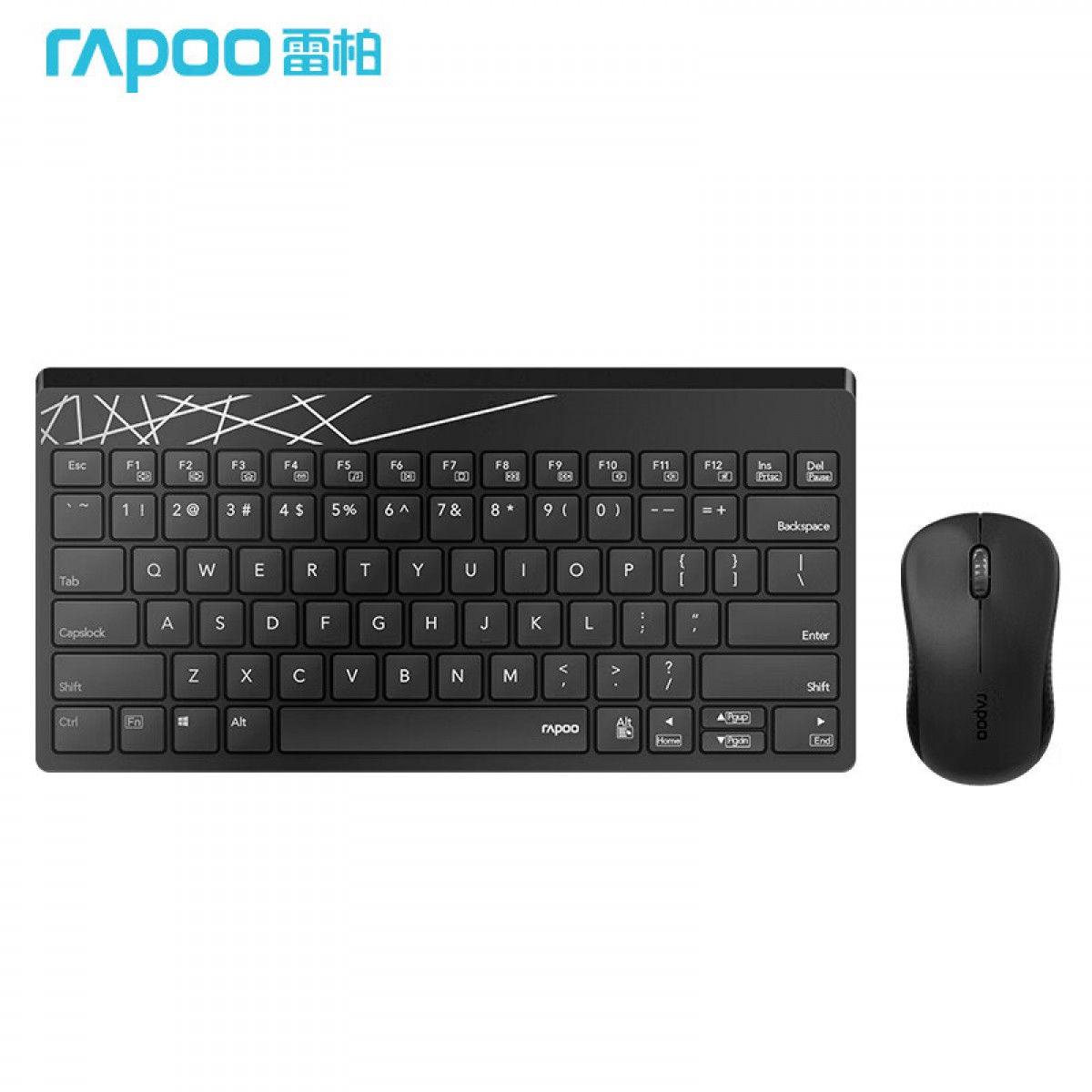 雷柏（Rapoo） 8000S 键鼠套装 无线键鼠套装 办公键盘鼠标套装 防泼溅 电脑键盘 超薄键盘 便携键盘 黑色 单位：套