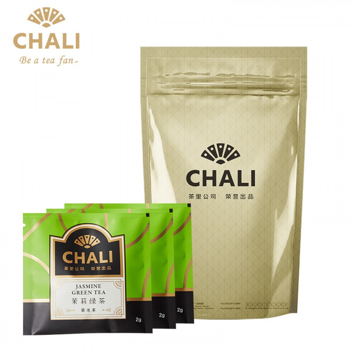 茶里 chali 甄选100包茉莉绿茶茶水间用茶独立包装袋装200g  单位：盒