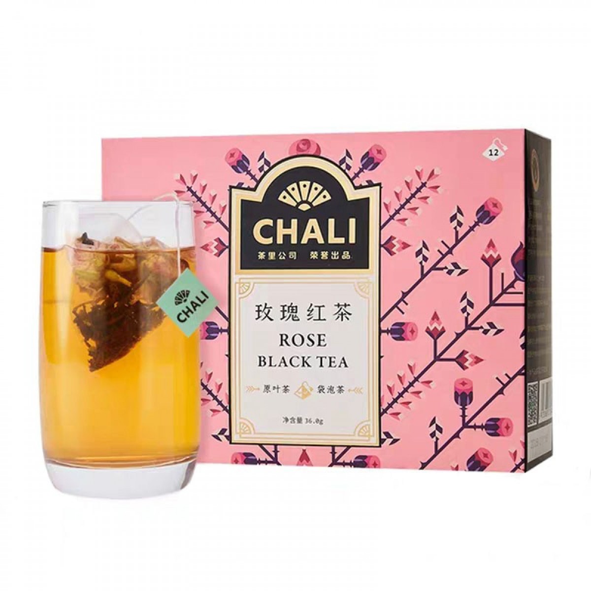 CHALI茶里 玫瑰红茶盒装36g 单位：盒