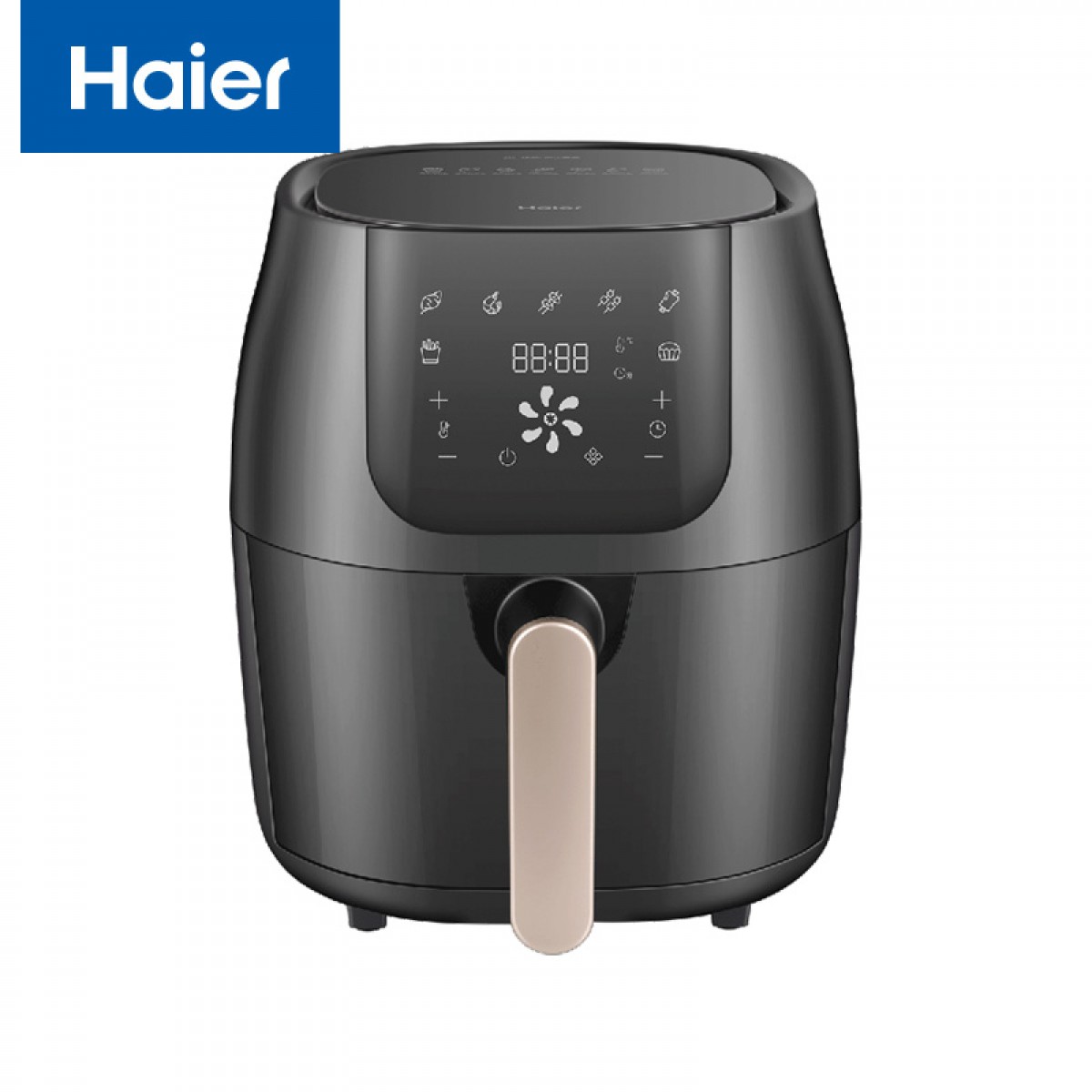 海尔（Haier）空气炸锅 5升大容量 多功能触屏控制 1500W 炸烤一体无油易清洗 HA-E50E  单位：台