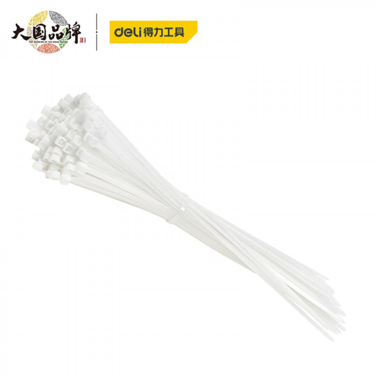 得力（deli）自锁式尼龙扎带 理线带 扎线 5*300mm 白色 100支装  单位：组