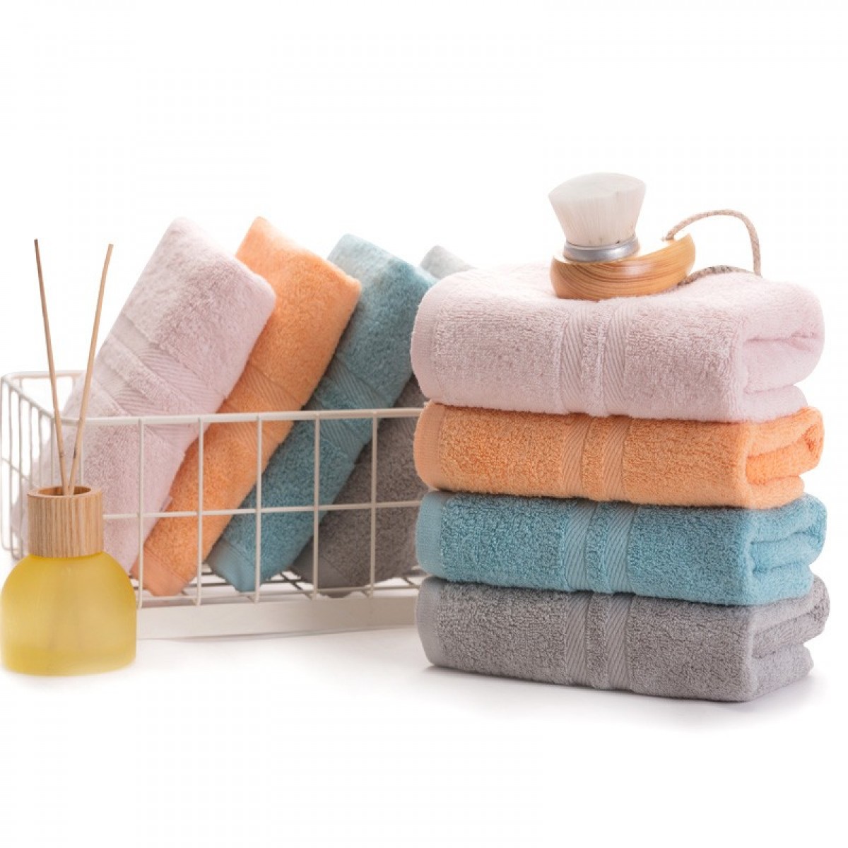 洁丽雅（Grace）毛巾家纺 A类纯棉素色洗脸巾加厚缎档柔软面巾 八条装 90g/条 73*33cm 单位：组