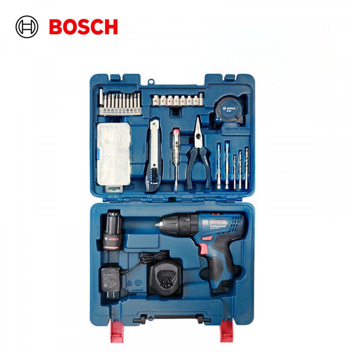 博世（BOSCH）GSB 120 12V锂电电动螺丝刀冲击钻工具箱套装（84附件+手动工具） 单位：套
