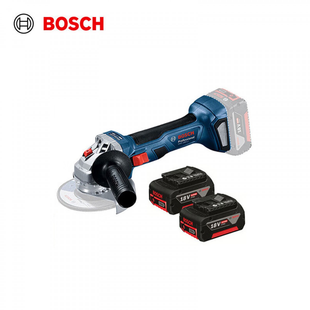 博世（BOSCH）GWS 180-LI 18V无刷锂电角磨机切割机开槽机打磨机 4.0Ah电池*2 单位：套