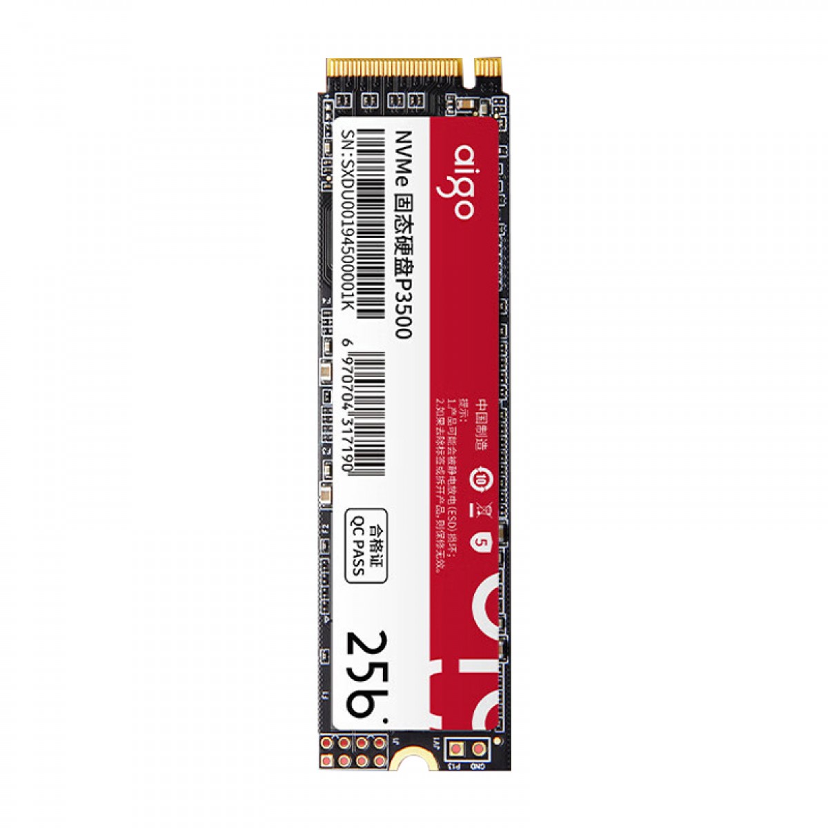 爱国者 (aigo) 256GB SSD固态硬盘 M.2接口(NVMe协议) P3500 读速高达3500MB/s  单位：个
