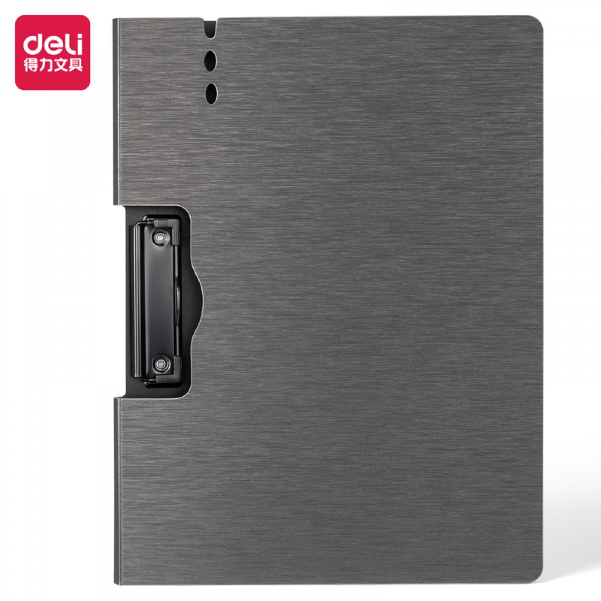 得力(deli)A4横式折页板夹会议夹 加厚硬文件夹 诗朗诵签约夹板 试卷资料收纳夹 64512深灰 单位：个