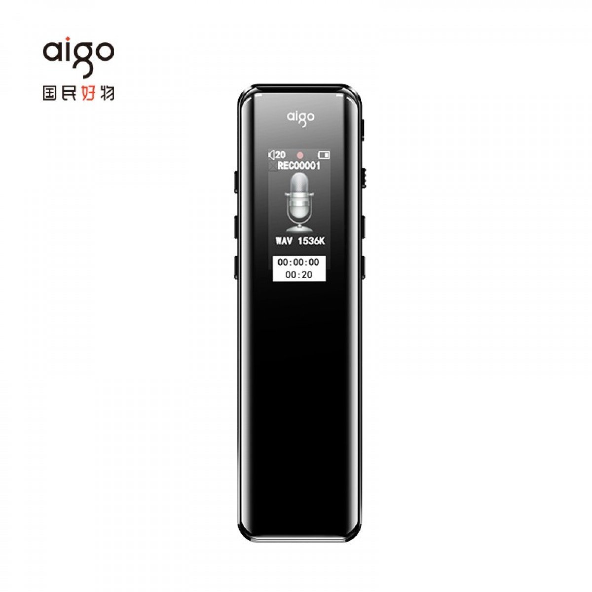 爱国者aigo 32G录音笔新版R6911专业录音器 一键录音设备 录音笔语音转文字会议记录神器 学习培训 炫黑 单位：支
