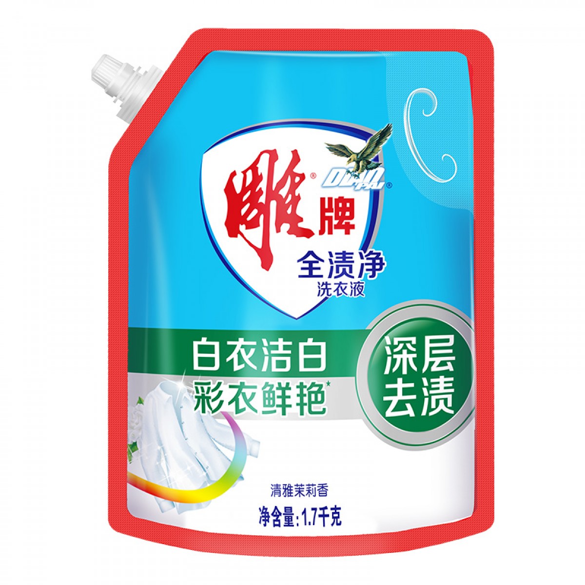 雕牌 全渍净洗衣液(深层去渍)1.7kg（新老包装随机发货） 单位：袋