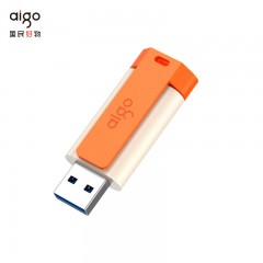 爱国者（aigo）128GB USB3.2 U盘 U332 背夹式 伸缩优盘 年轻双色好搭配 活力橙 单位：个