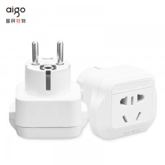 爱国者(aigo)德标转国标 电源转换器插座/转换插头 适合德标地区（适用于德国/韩国/法国/俄罗斯等）Z38 单位：个