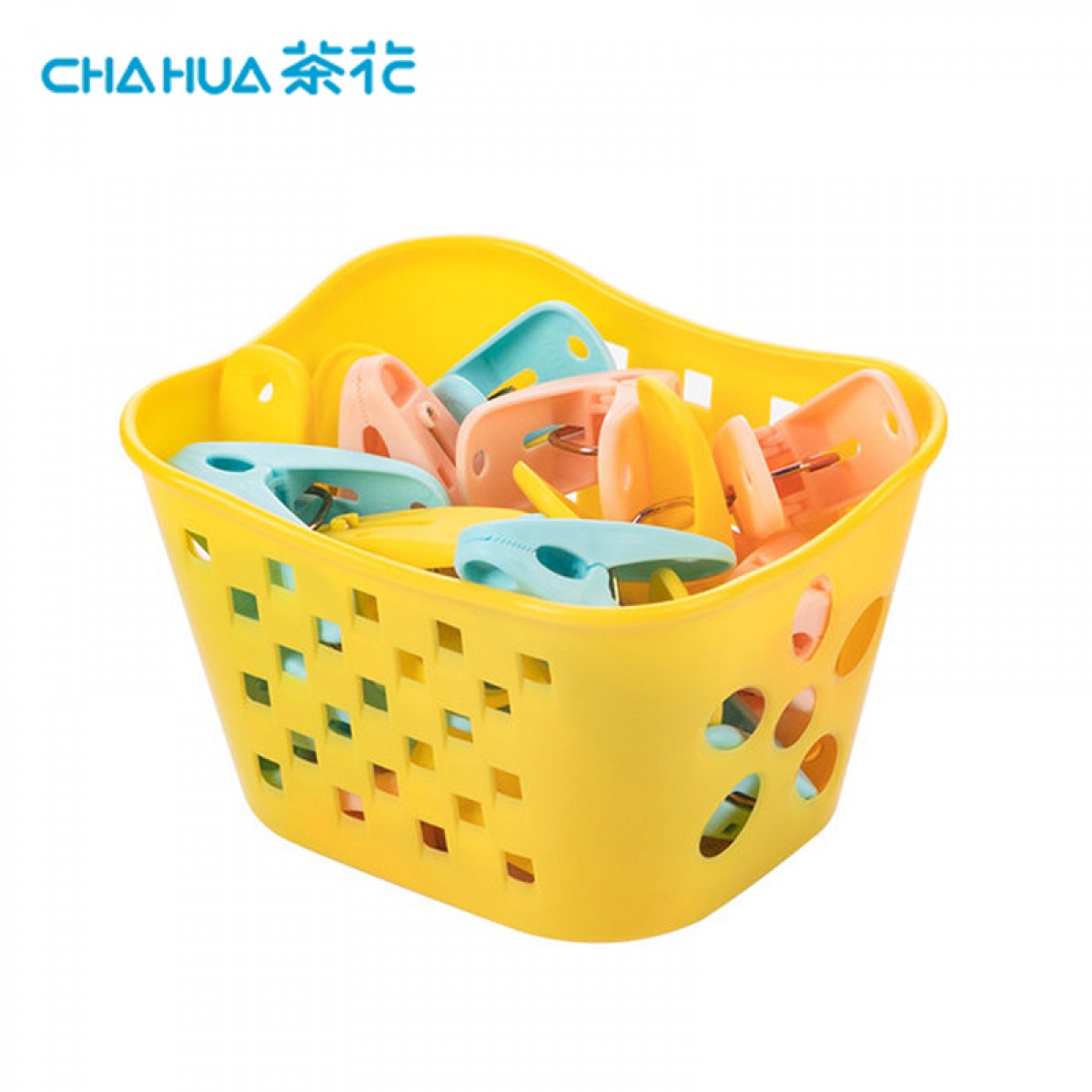 茶花衣架夹子晾衣夹子 夹衣服晒衣夹床单防风夹大夹子袜夹被夹 24只/组 单位：组