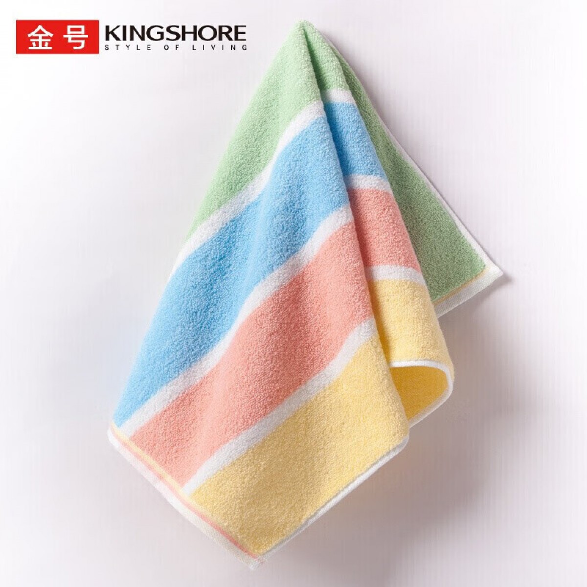 金号 毛巾家纺 A类纯棉毛巾洗脸面巾 清爽条纹 厚实吸水 单条装 黄 91g 68*34cm 单位：条