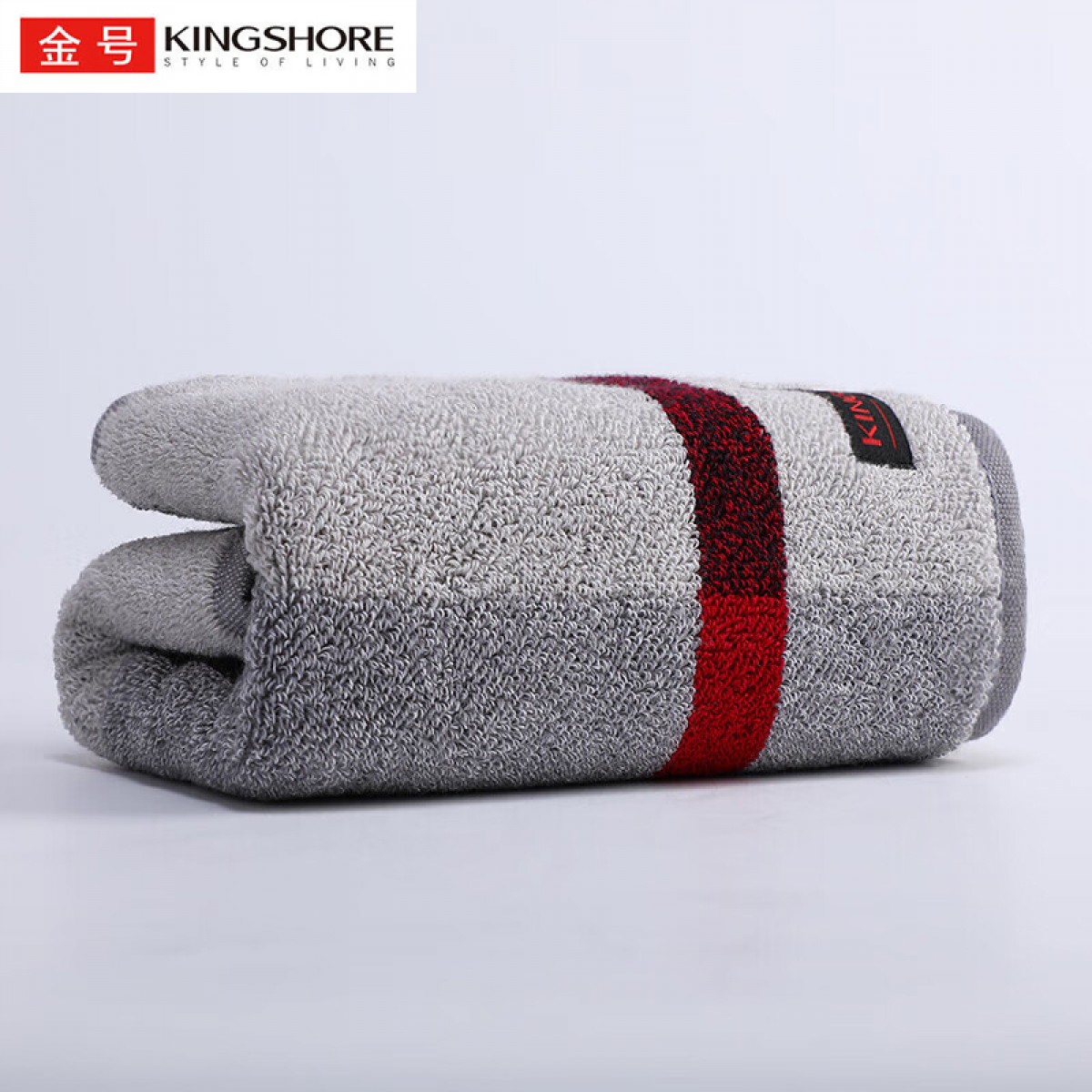 金号纯棉毛巾 加厚吸水简约格调洗脸巾长绒棉A类面巾成人家用灰色 单位：条