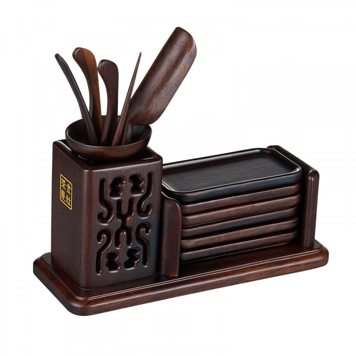 金灶（KAMJOVE） 黑檀木茶道六君子套装 含茶杯垫 茶道功夫茶具配件KP-9 十二件套 单位：套