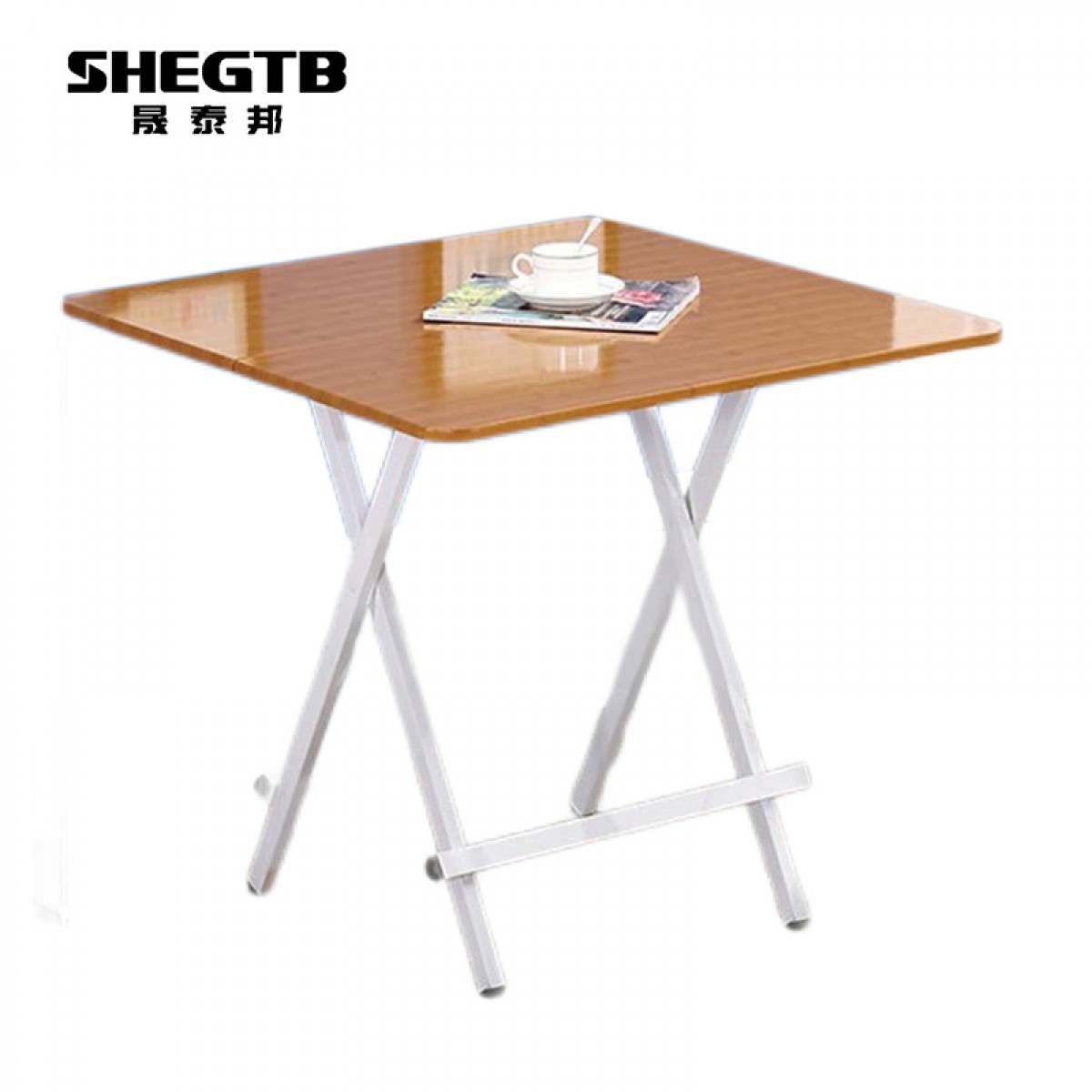 晟泰邦 折叠餐桌 单方桌-浅胡桃木纹 80*80*74【升级加粗碳钢桌腿】 单位：张