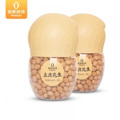 佰斯纳特（bestnut） 鱼皮花生 大颗粒裹衣花生罐装坚果炒货干果零食怀旧休闲小吃特产 500g/罐【花生头罐装】 单位：罐