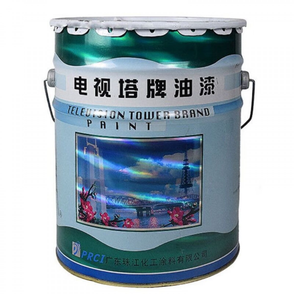 电视塔 脂胶磁漆18kg电视塔牌金属防锈漆5卡工业机械油漆涂料防腐树脂漆 电视塔脂胶银漆14KG 单位：桶