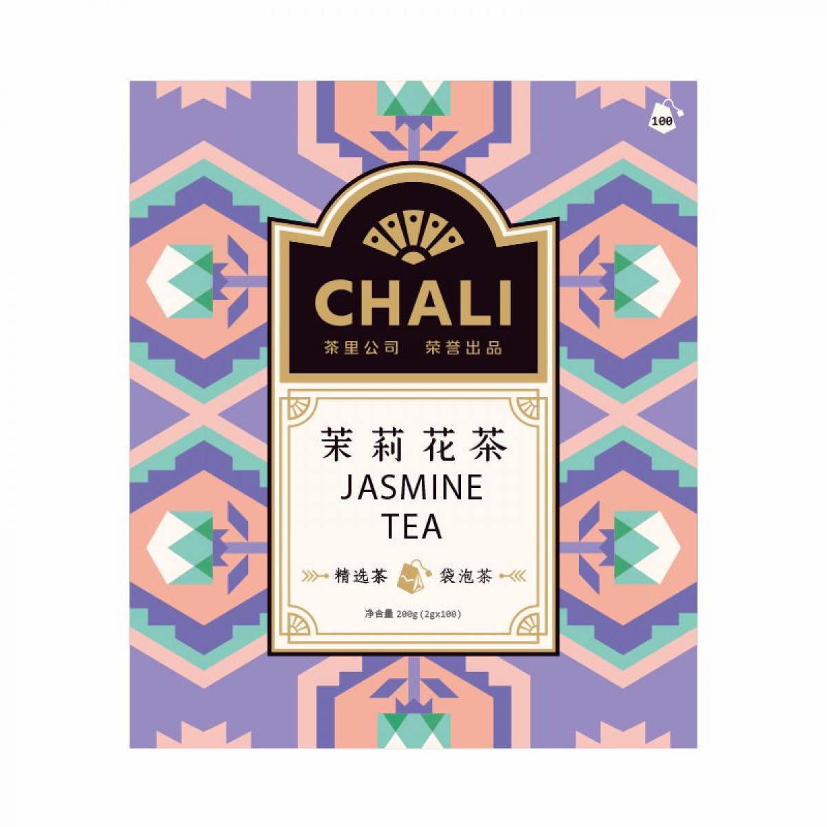 CHALI茶里公司 散包装无纺布量贩装茉莉花茶 量贩装100包盒装200g 单位：盒