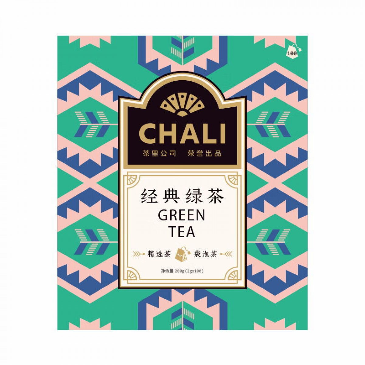 CHALI茶里公司 散包装无纺布量贩装经典绿茶 量贩装100包盒装200g 单位：盒