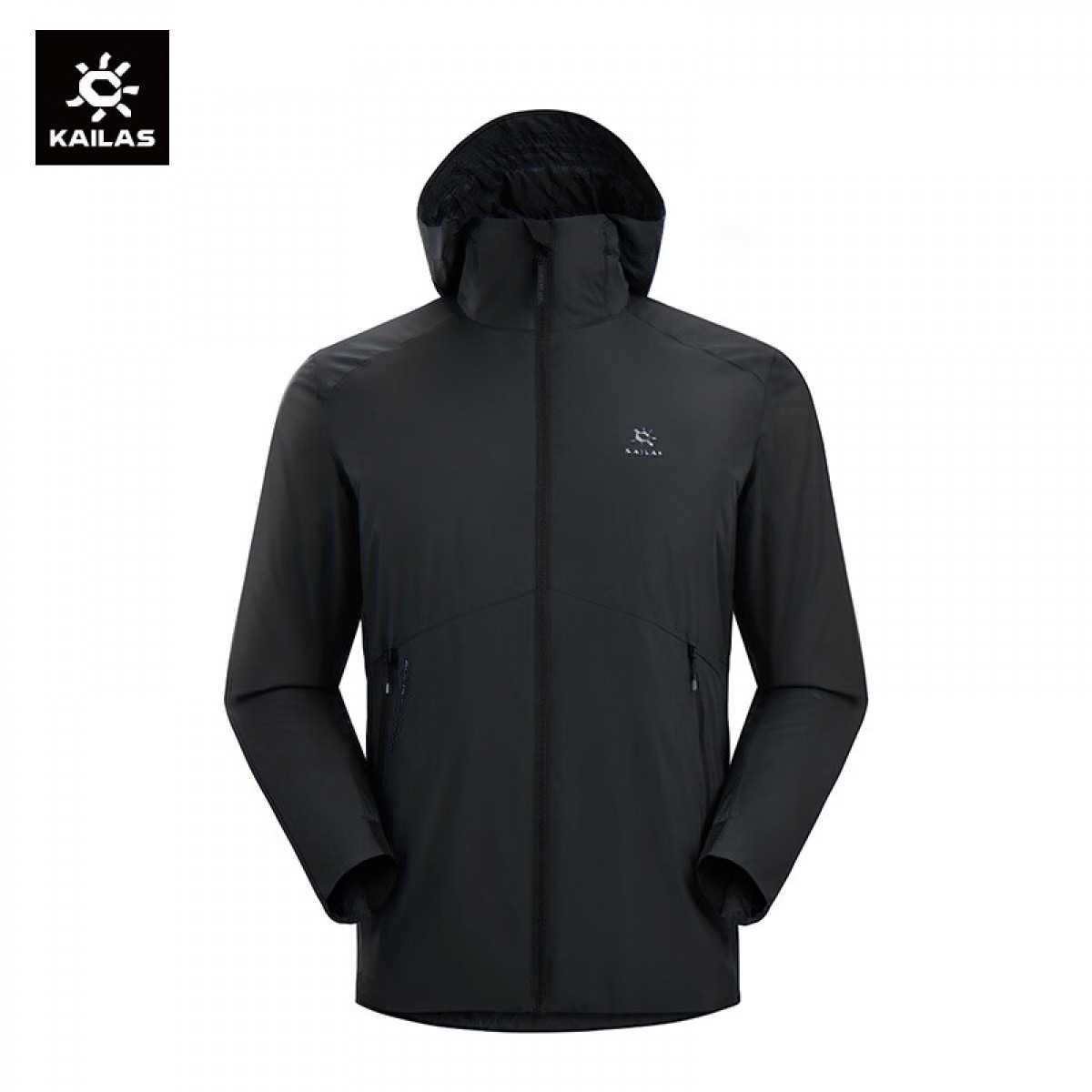 KAILAS凯乐石 山岳轻量连帽棉服户外徒步运动外套连帽保暖防风上衣 男款 墨黑（尺码XS/S/M/L/XL）单位：件