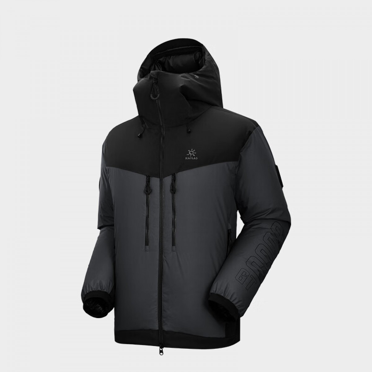 KAILAS凯乐石6000GT羽绒服800蓬鹅绒保暖防风户外登山服连帽外套男款 月岩灰/墨黑（尺码：XS/S/M/L/XL）单位：件