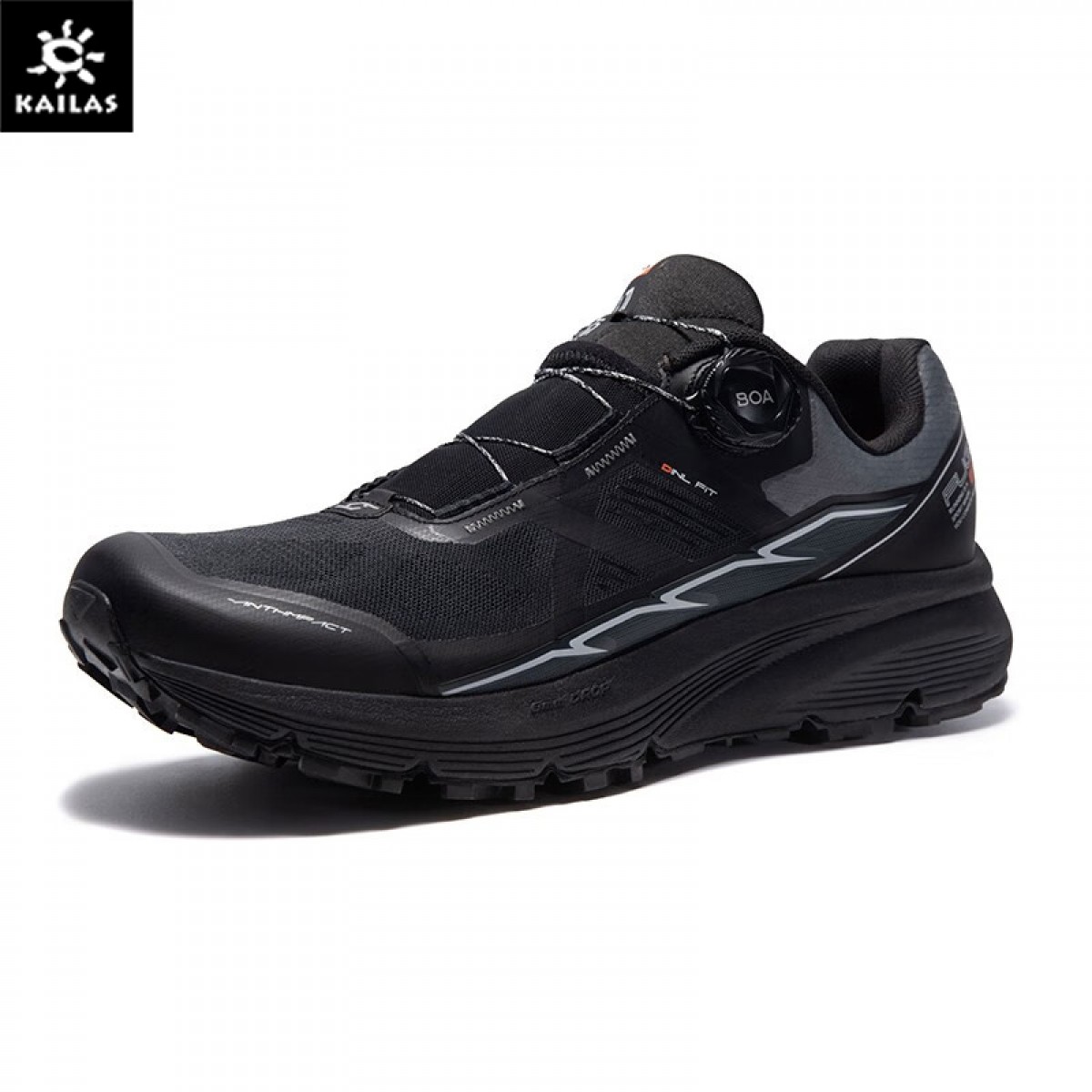 KAILAS凯乐石 FUGA EX BOA越野跑山鞋 抓地上下坡缓震透气 户外鞋 男 KS2333127墨黑  (尺码40/41/42/43/44/45) 单位：双