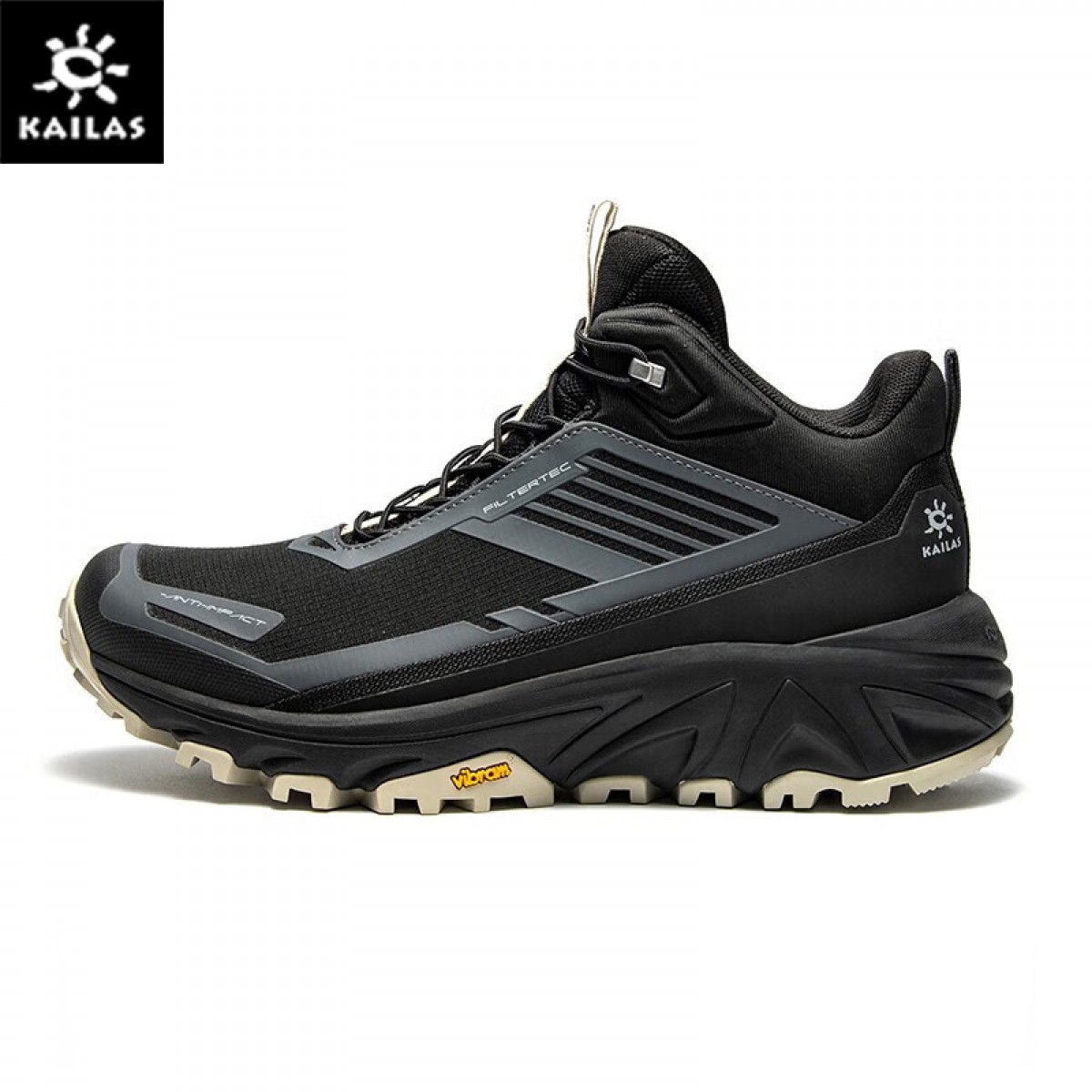 KAILAS凯乐石行云登山鞋小中帮防水透气EVA缓震抓地弹力户外徒步鞋女 墨黑 （尺码：36/37/38/39/40）单位：双