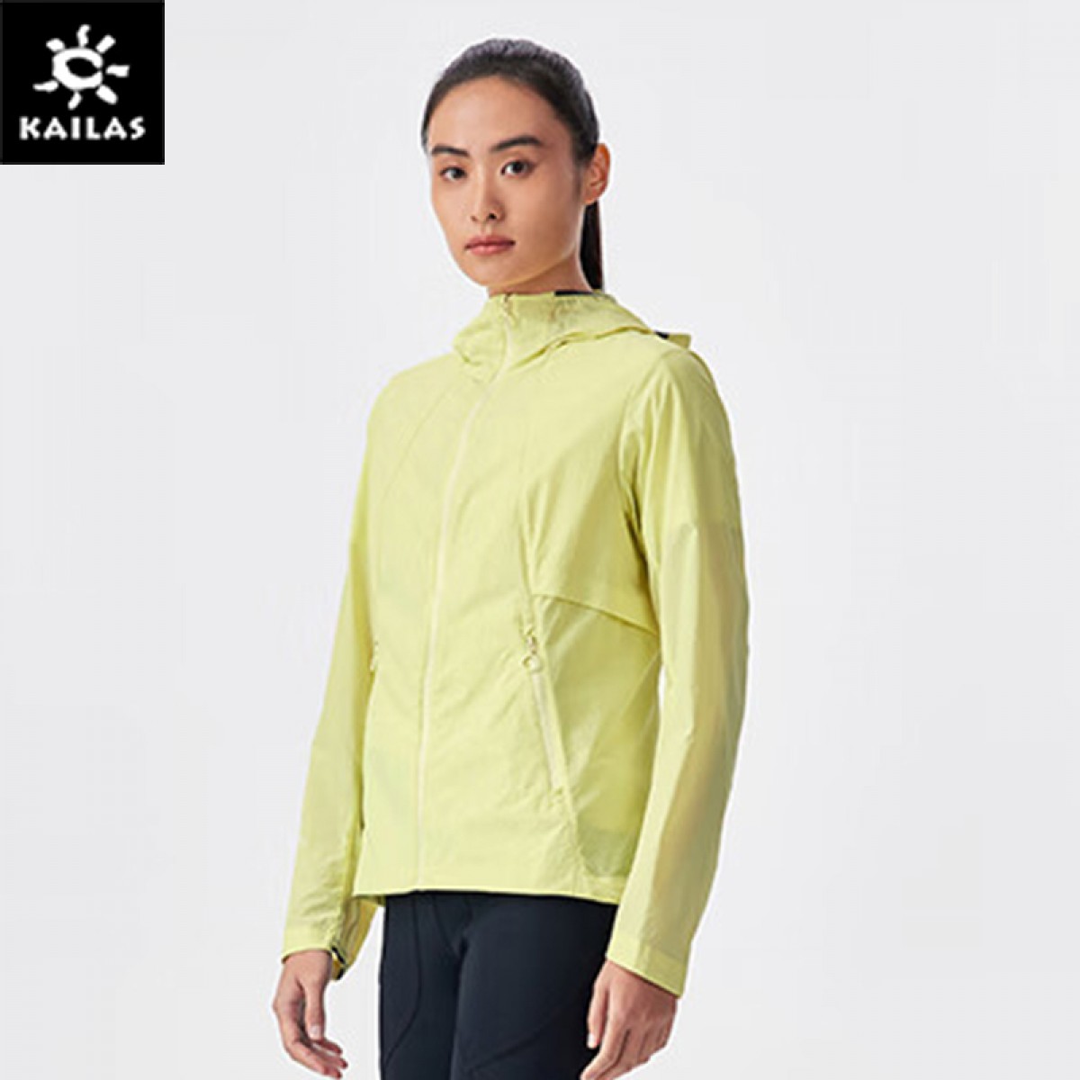 KAILAS凯乐石防晒衣UPF100+单向导湿户外防泼水防紫外线抑菌皮肤风衣女 柠檬黄 （尺码：XS/S/M/L/XL）单位：件