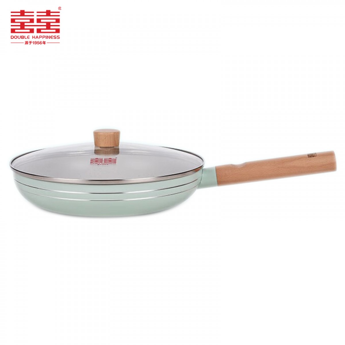 双喜 平底锅 不粘锅家用煎锅轻油少烟炒菜锅 电磁炉燃气灶通用 24CM套装（含盖） 单位：个