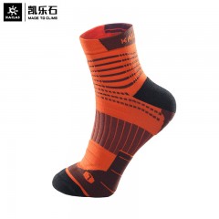 凯乐石KAILAS 跑步袜 COOLMAX速干透气抑菌耐磨 户外跑山徒步袜一双装 男 日落橙 （尺码：M/L）单位：双