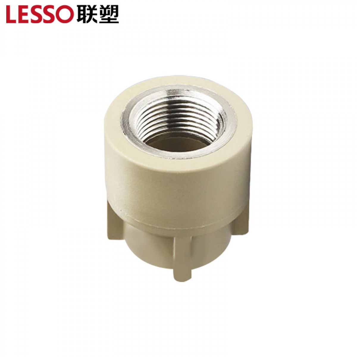 联塑LESSO ppr水管配件 ppr管材管件内螺纹直接头Ⅰ型(PP-R 配件)灰色 dn25X1/2＂ 单位：个