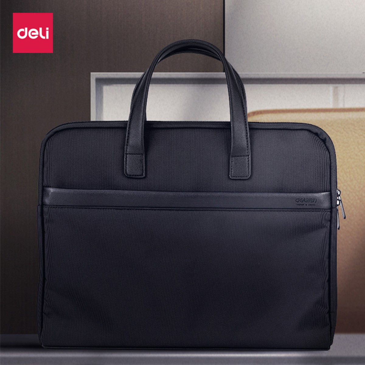 得力(deli) 事务包公文包商务男女职业文件袋/涤纶手提包/文件包/资料袋 63751黑色 单位：个