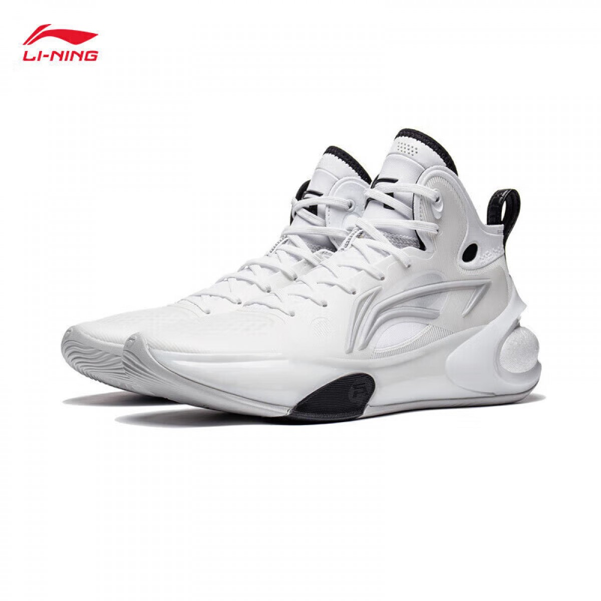 李宁 驭帅17篮球鞋男鞋2023减震反光轻量高回弹中帮运动鞋ABAT043 标准白-4（码数可选) 单位：双