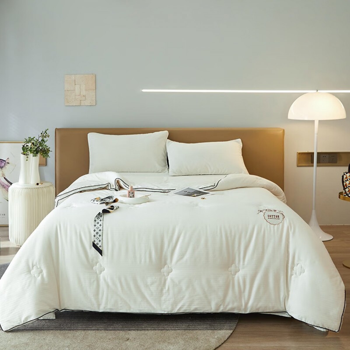 伊伊爱 全棉提花贡缎棉花秋冬被 220*240cm/BZ0TDC2201156 总重7.2斤