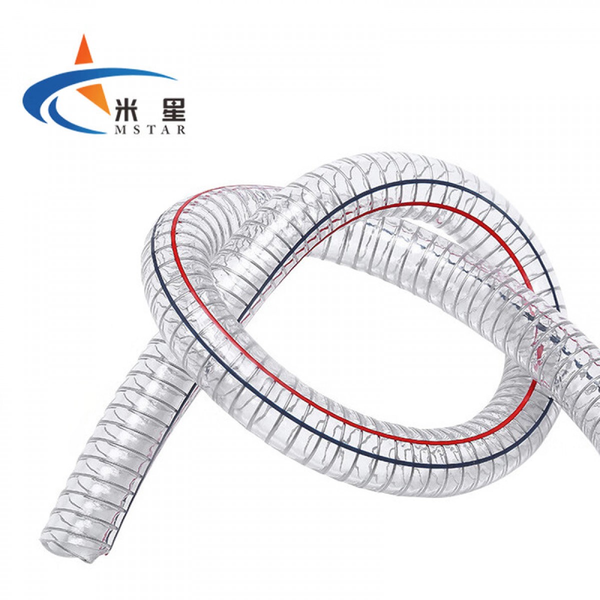 米星（MSTAR）PVC钢丝增强管 透明钢丝软管 输水钢丝胶管 内径64毫米壁厚3.5毫米（1米） 单位：根