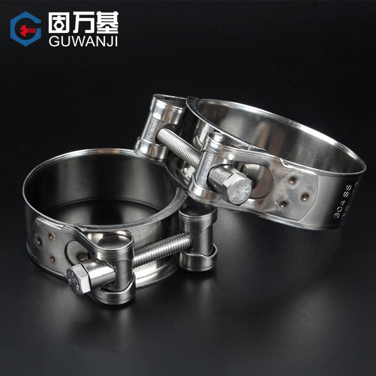 固万基 304不锈钢强力箍欧式喉箍管箍加厚管卡抱箍固定圈卡扣水管箍管夹国标紧固件大全Φ92-97[1个] 单位：个