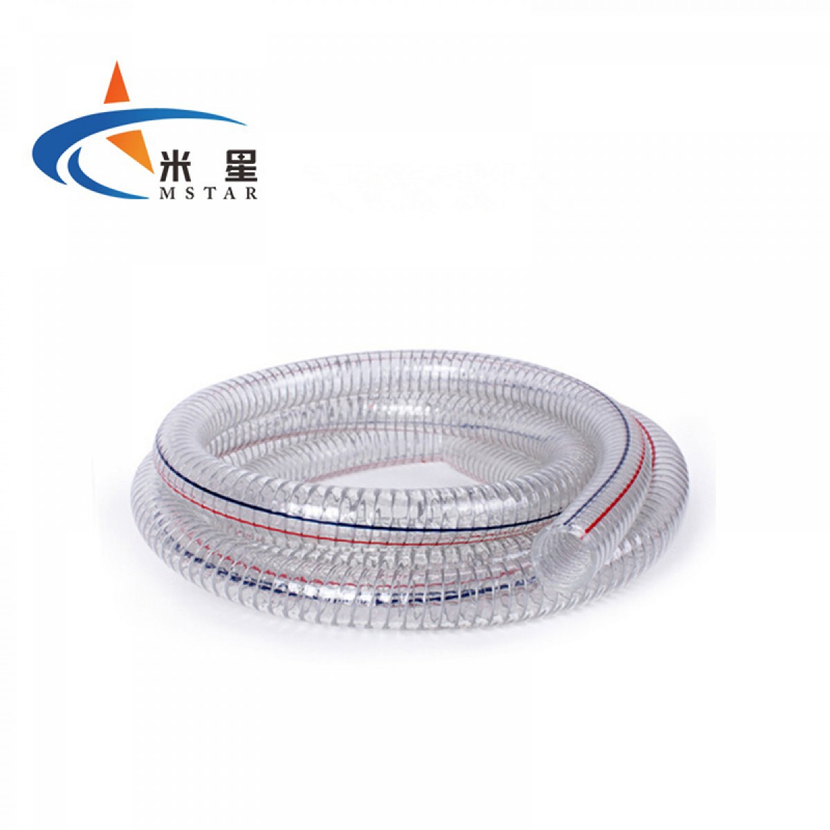 米星（MSTAR）PVC钢丝增强管 透明钢丝软管 输水钢丝胶管 内径64毫米壁厚3.5毫米（1米） 单位：根