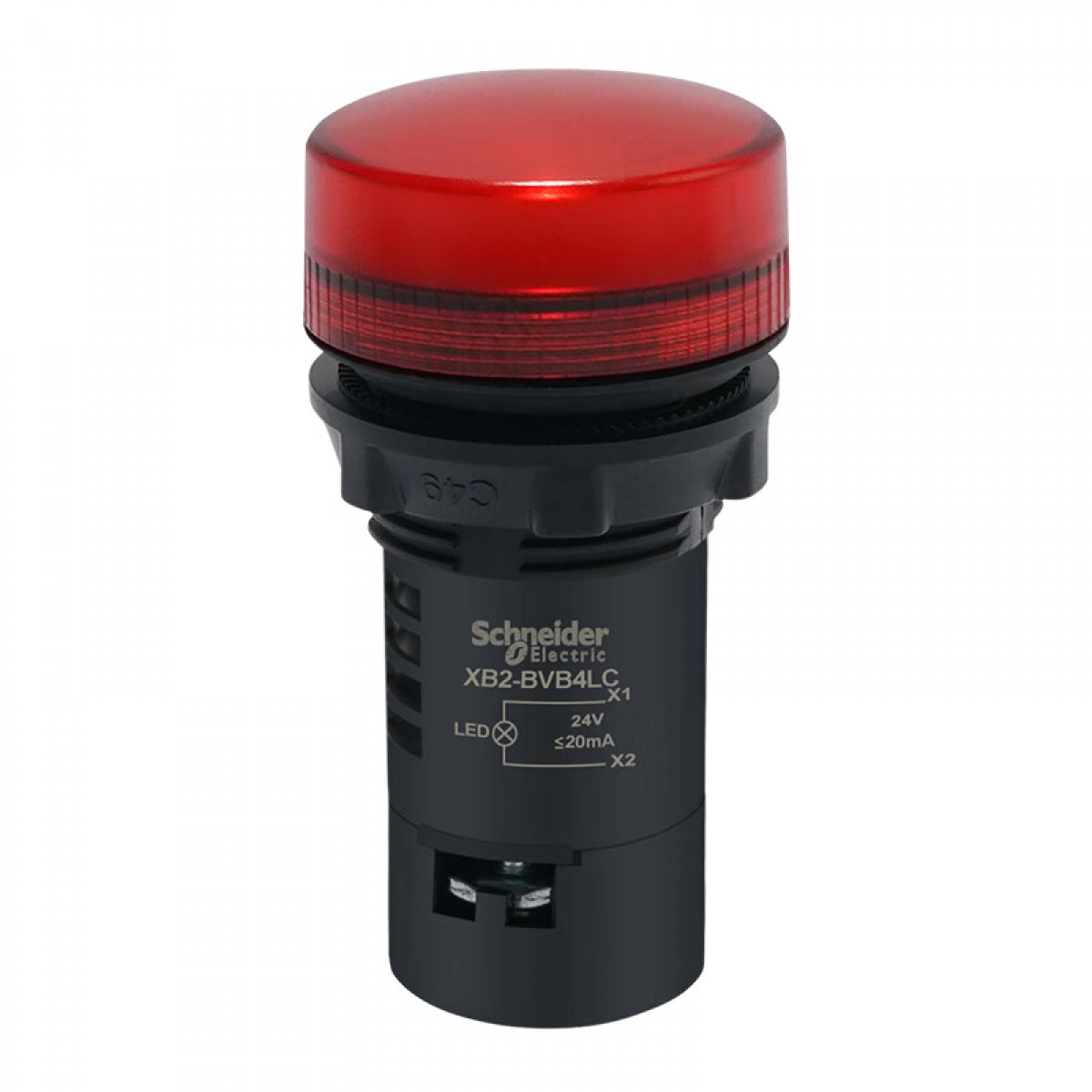 施耐德电气XB2BVB4LC LED指示灯AC/DC 24V 红色 按钮电源信号灯22mm安装孔径 单位：个